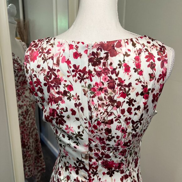 Taylor Floral Asymmetrical Sleeveless midi dress, Size 6 - Picture 13 of 16